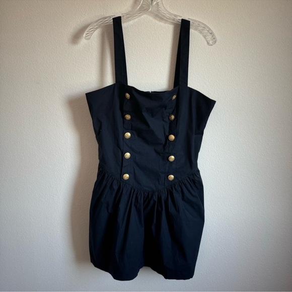 J. Crew Navy Mini Dress with Gold Buttons - Picture 2 of 10